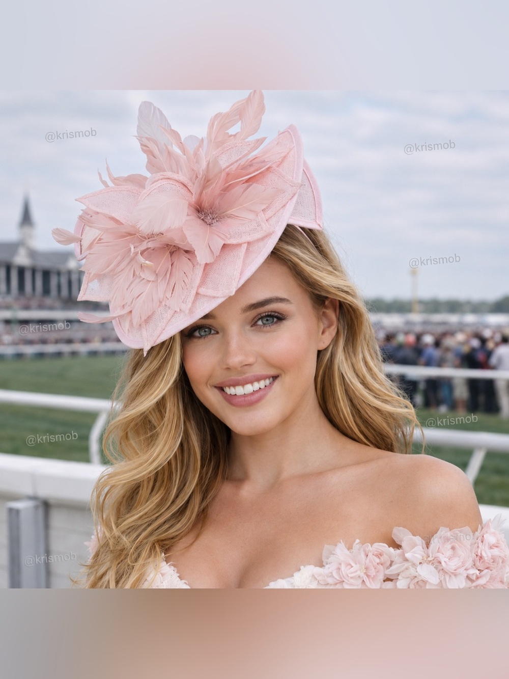 Pink Kentucky Derby & Oaks Fascinator Hat | Feather Floral Headpiece